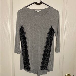 White House Black Market Lace Accent Top
